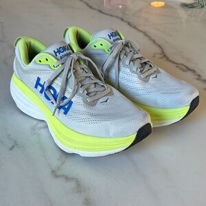 Hoka Athletic Shoes in Bright Yellow and White